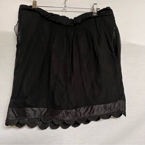 Chloe Black Mini Skirt with Scalloped Hem